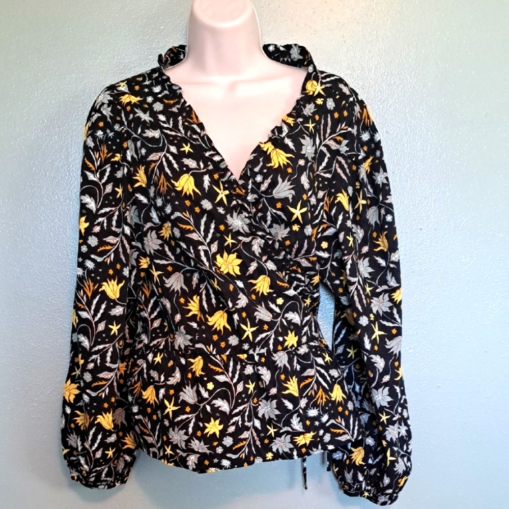 Universal Thread Wrap Blouse Floral Cotton XXL